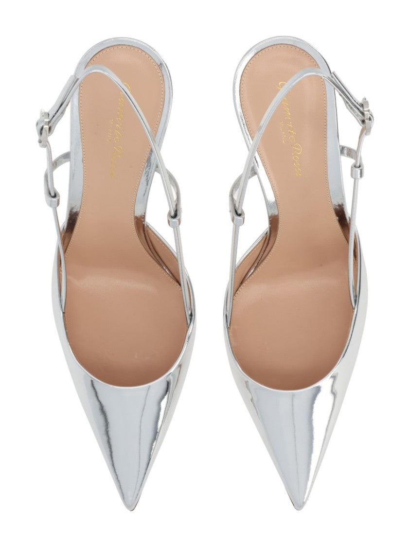 Gianvito Rossi Ascent Calfskin Metallic Slingback Pumps