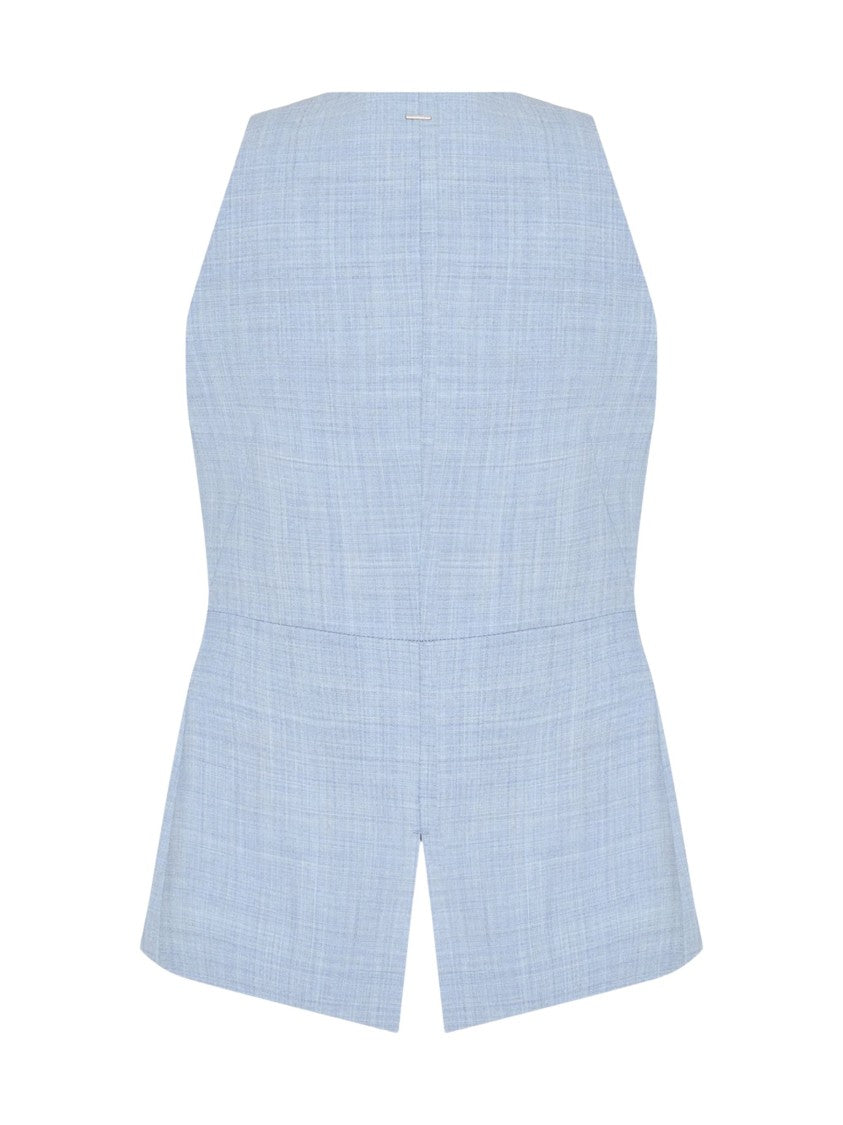 Boss Checkered Wool Button Vest