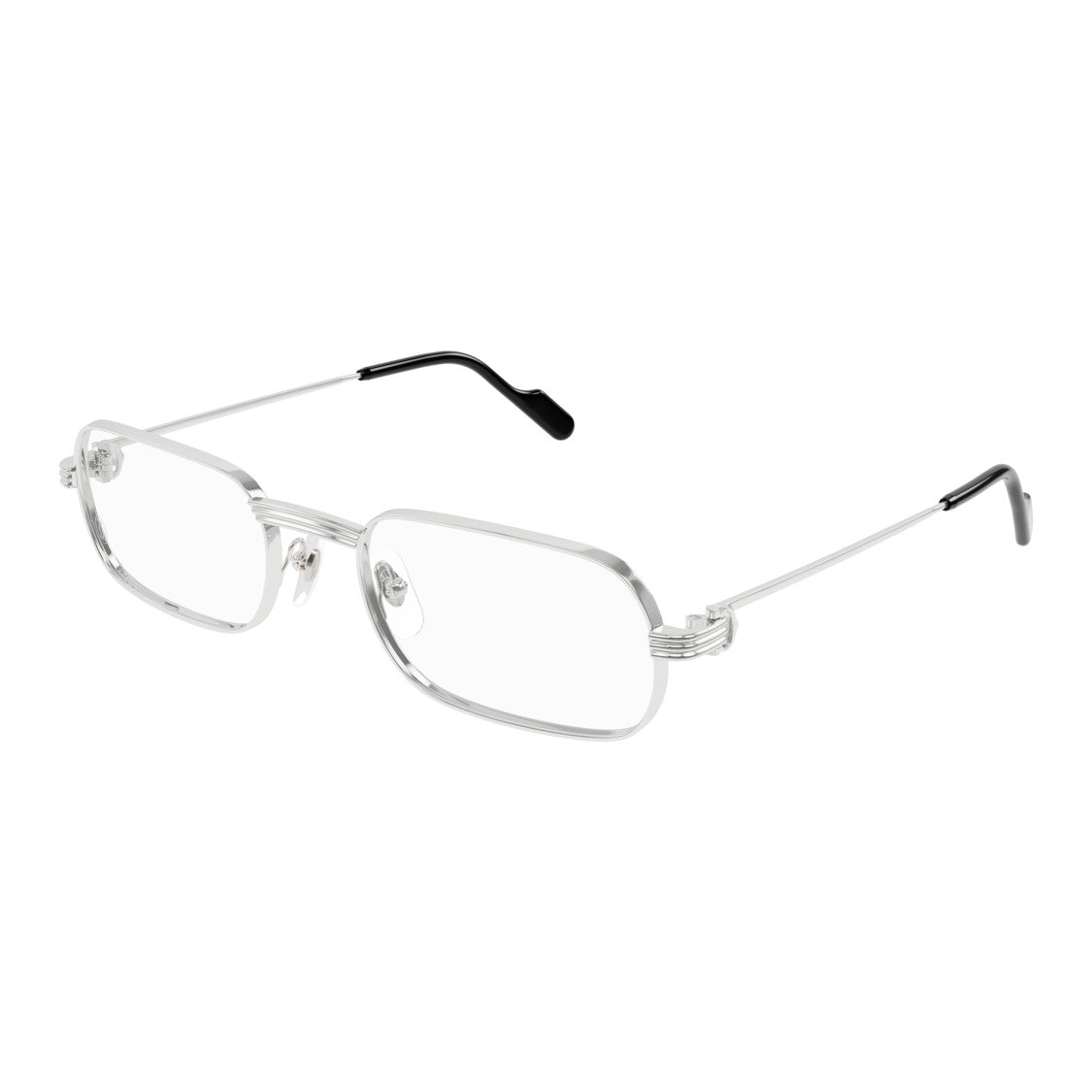 Cartier Ct0556o Polished Silver Rectangular Eyeglasses