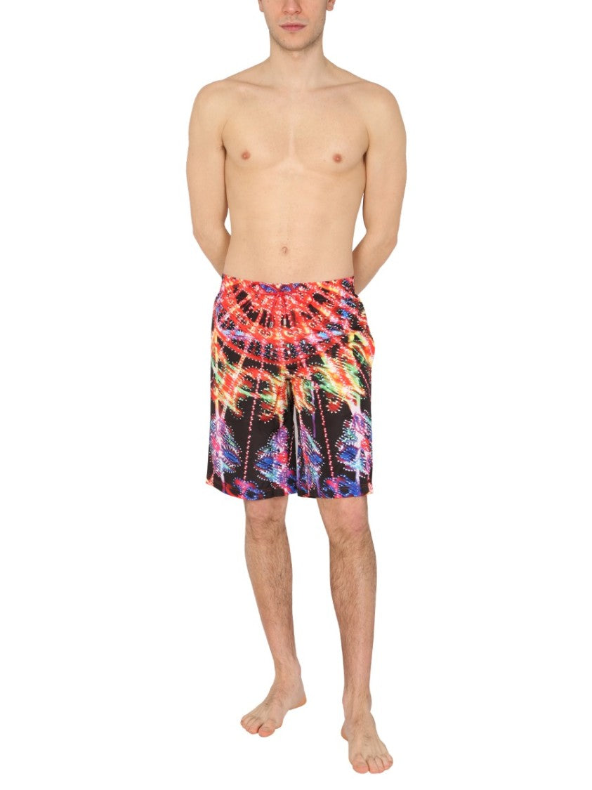 Dolce & Gabbana Long Swim Shorts With Abstract Pattern