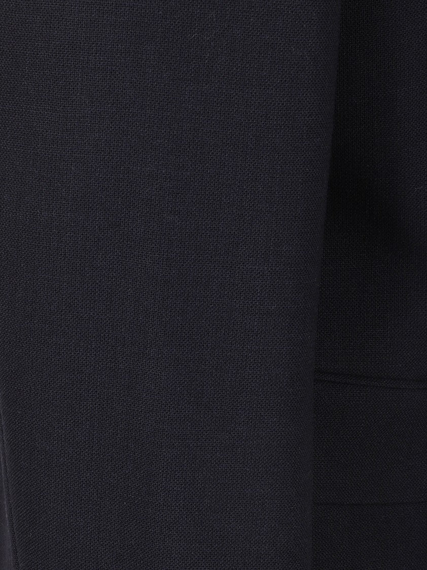 Prada Tailored Dark Blue Blazer With Sharp Lapels