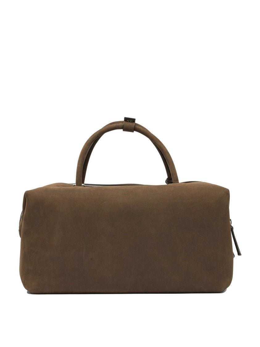 Max Mara Structured Calfskin Nubuck Leather Satchel Handbag