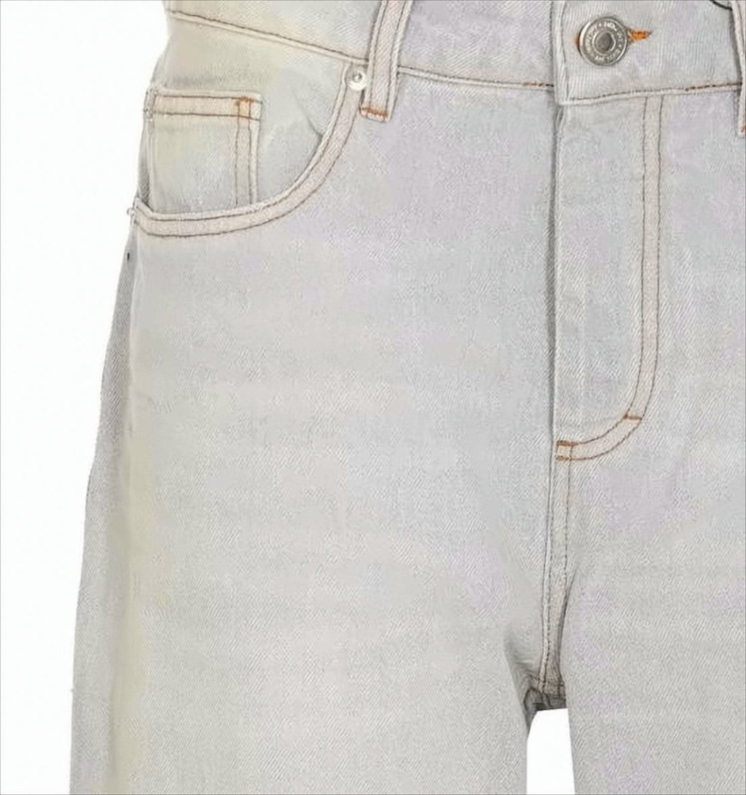 Ami Paris Light Wash Denim Pants With Classic Five-Pocket Design
