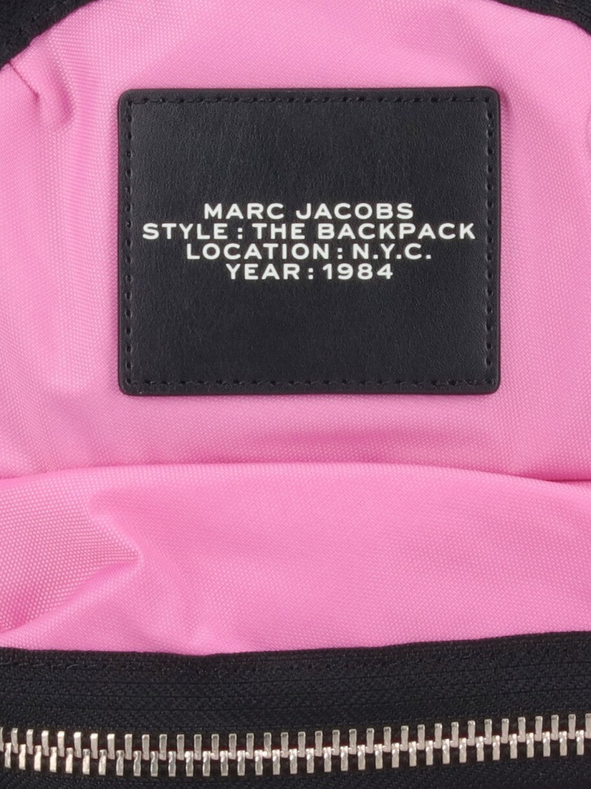 Marc Jacobs Medium Pink Nylon Backpack With Leather Accents