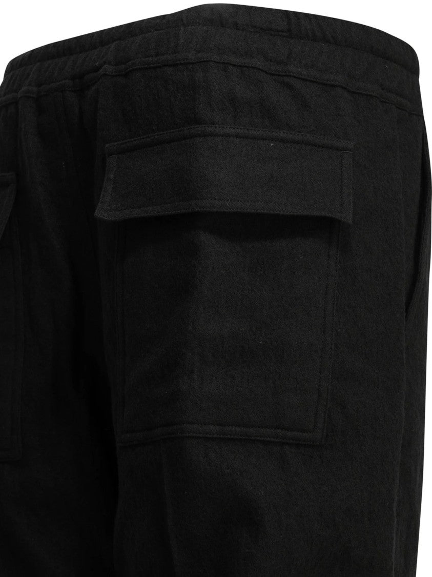 Rick Owens Relaxed Straight-Leg Pants With Drawstring And Flap Pockets