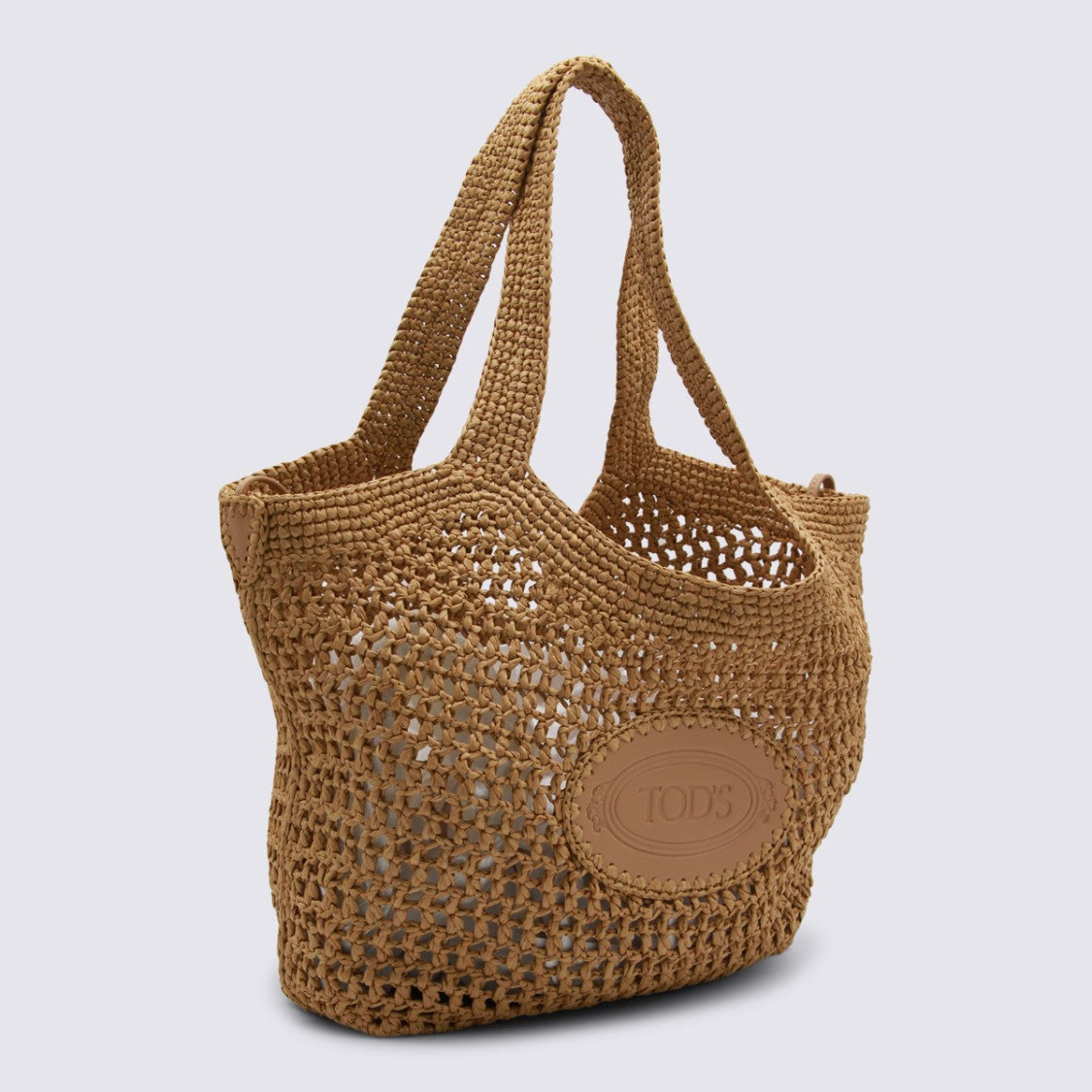 Tod's Woven Tote Bag With Leather Patch And Structured Design