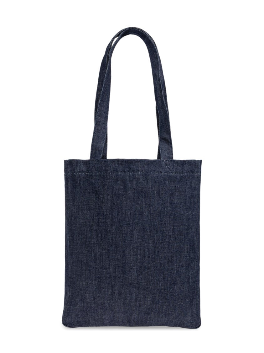 A.P.C. Blue Lou Gradient Logo Cotton Tote Bag