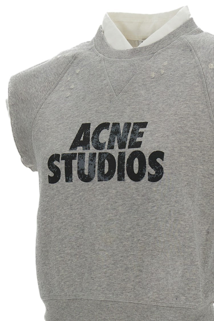Acne Studios Cropped Short-Sleeved Top With Distressed Accents