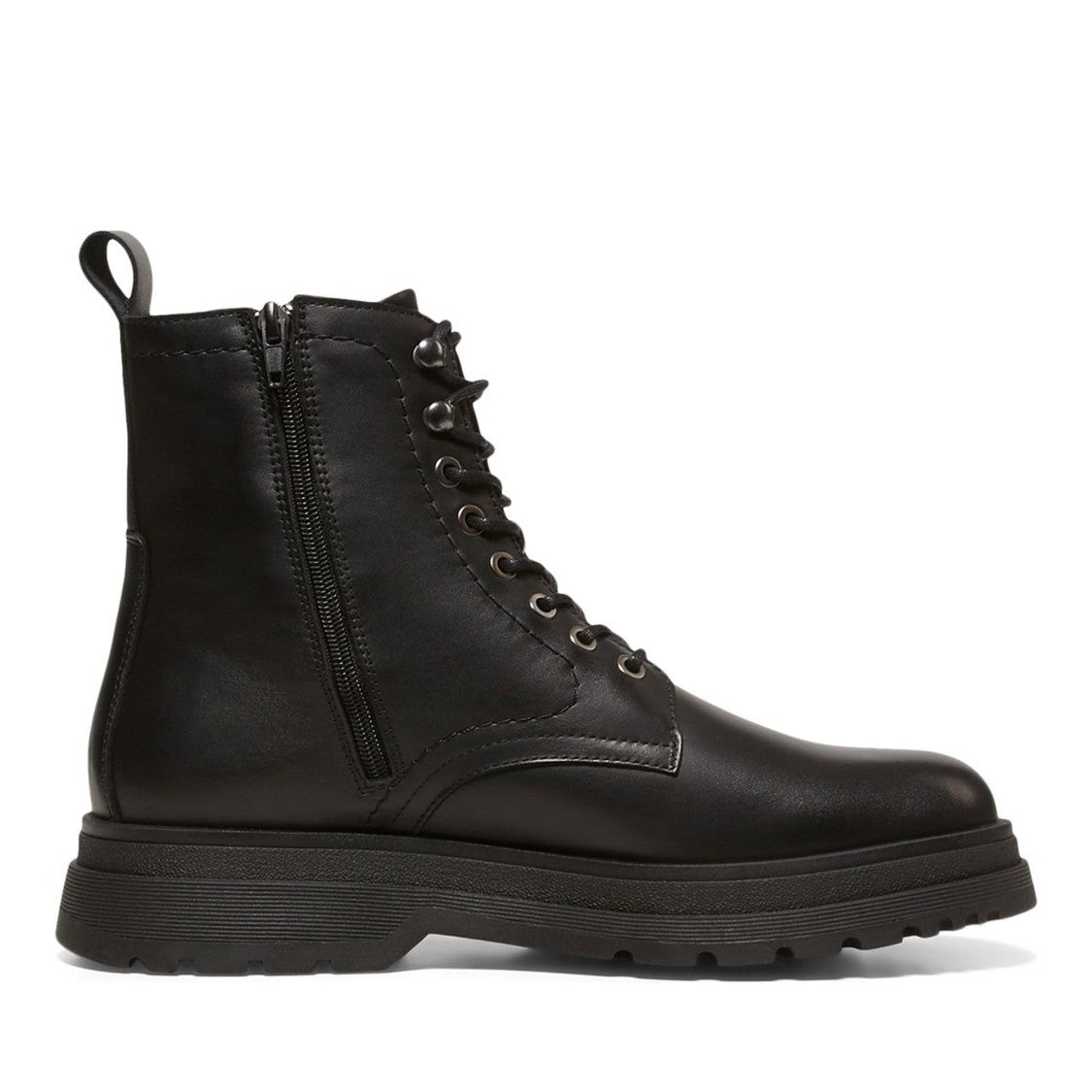 Marc O'polo Black Martin 13A Leather Lace-Up Side Zip Boots