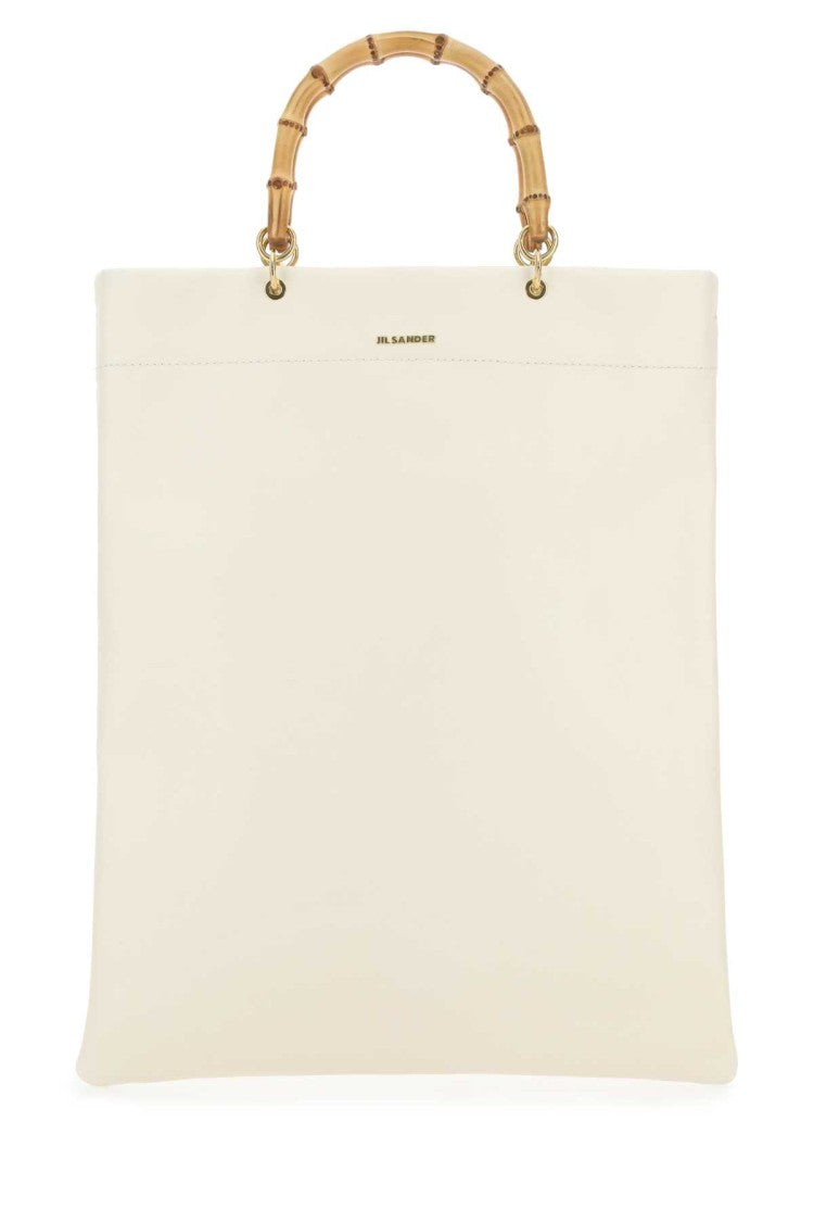 Jil Sander Ivory Leather Medium Shopping Bag