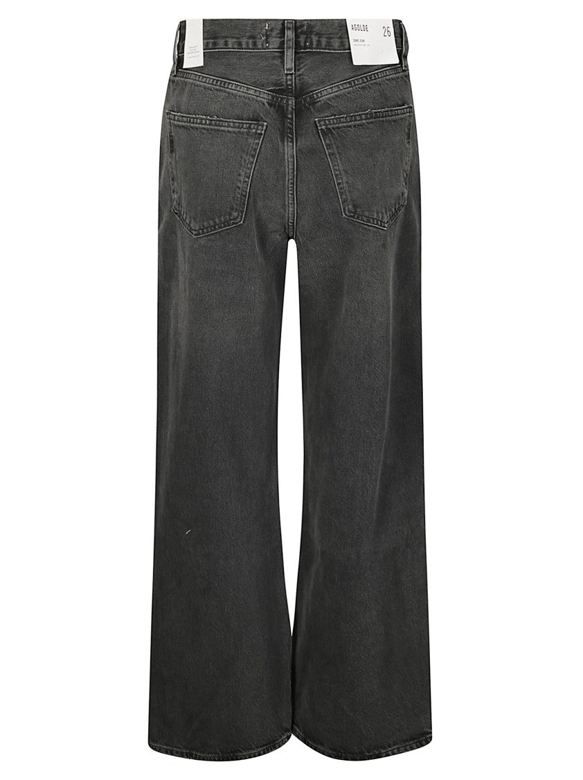 Agolde High-Waisted Black Jeans With Hidden Button Closure