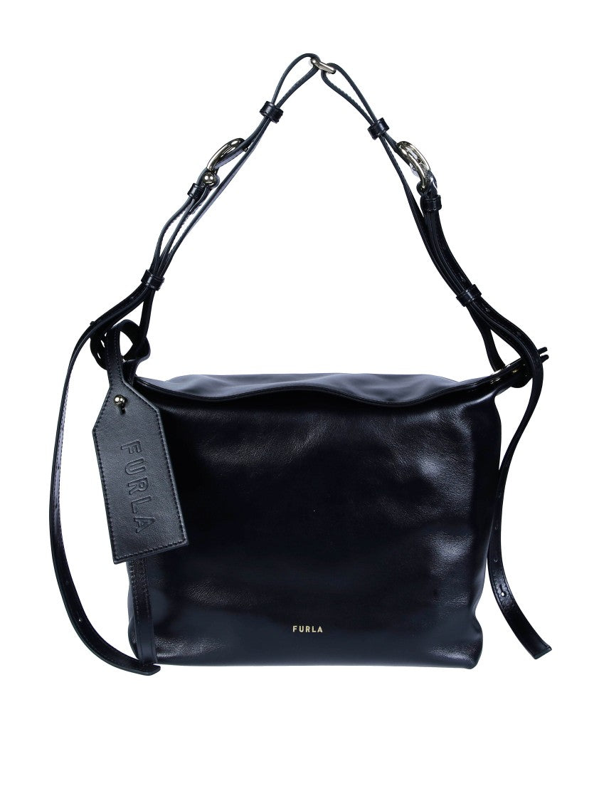Furla Ginevra M Structured Leather Shoulder Bag