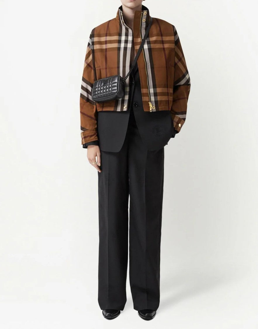 Burberry Ayton Check Pattern Zip-Up Jacket