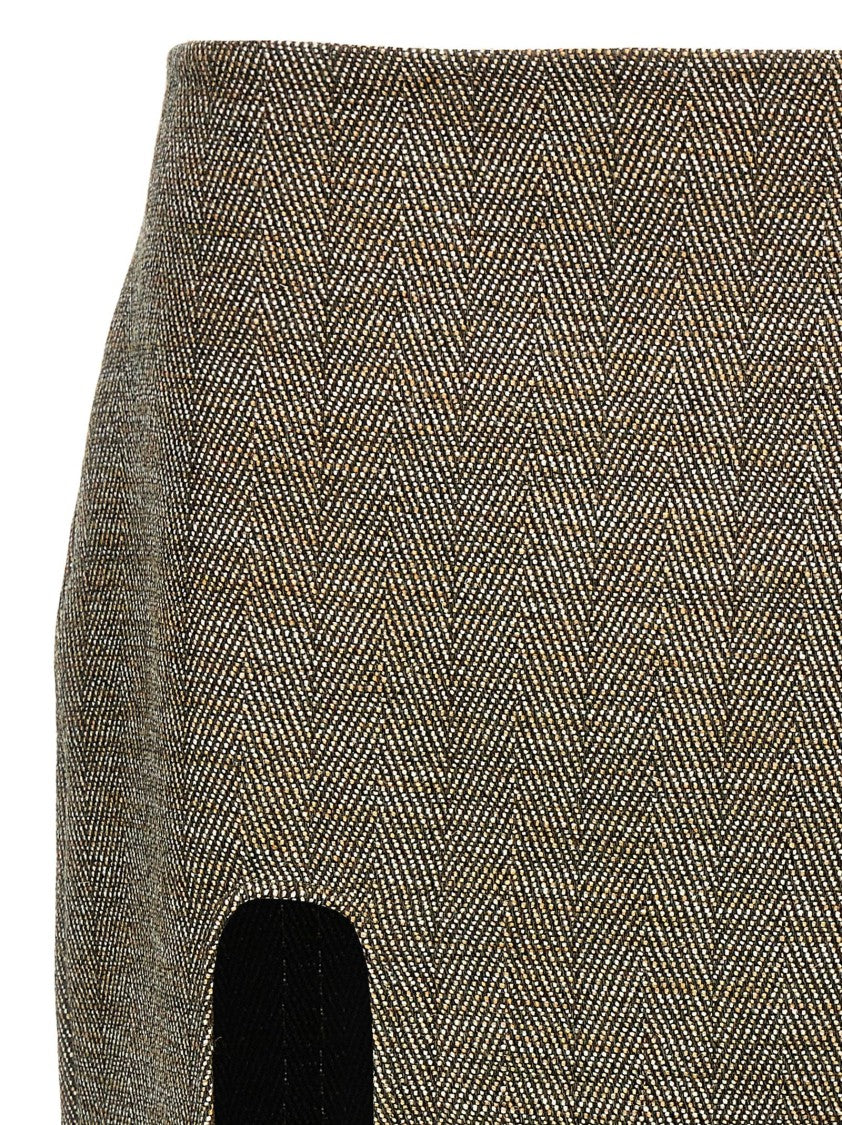 Stella Mccartney Geometric Split Tweed Skirt