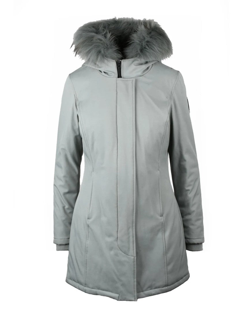 Bomboogie Sage Green Fitted Polyester-Blend Parka