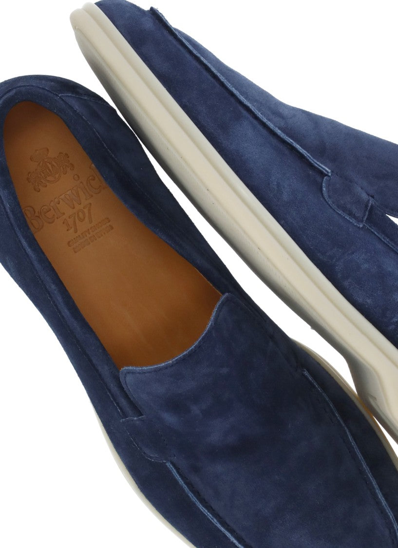 Berwick 1707 Blue Suede Leather Loafers