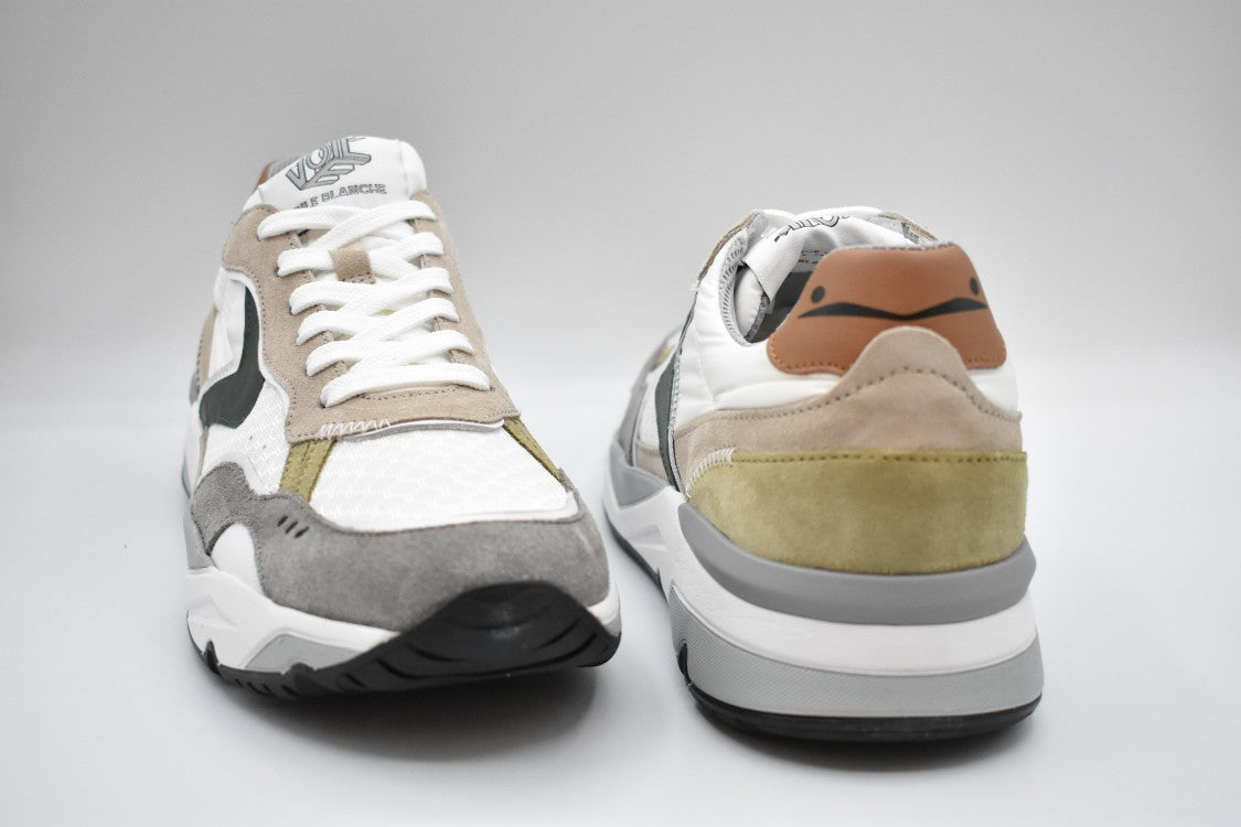 Voile Blanche Lace-Up Sneakers With Suede