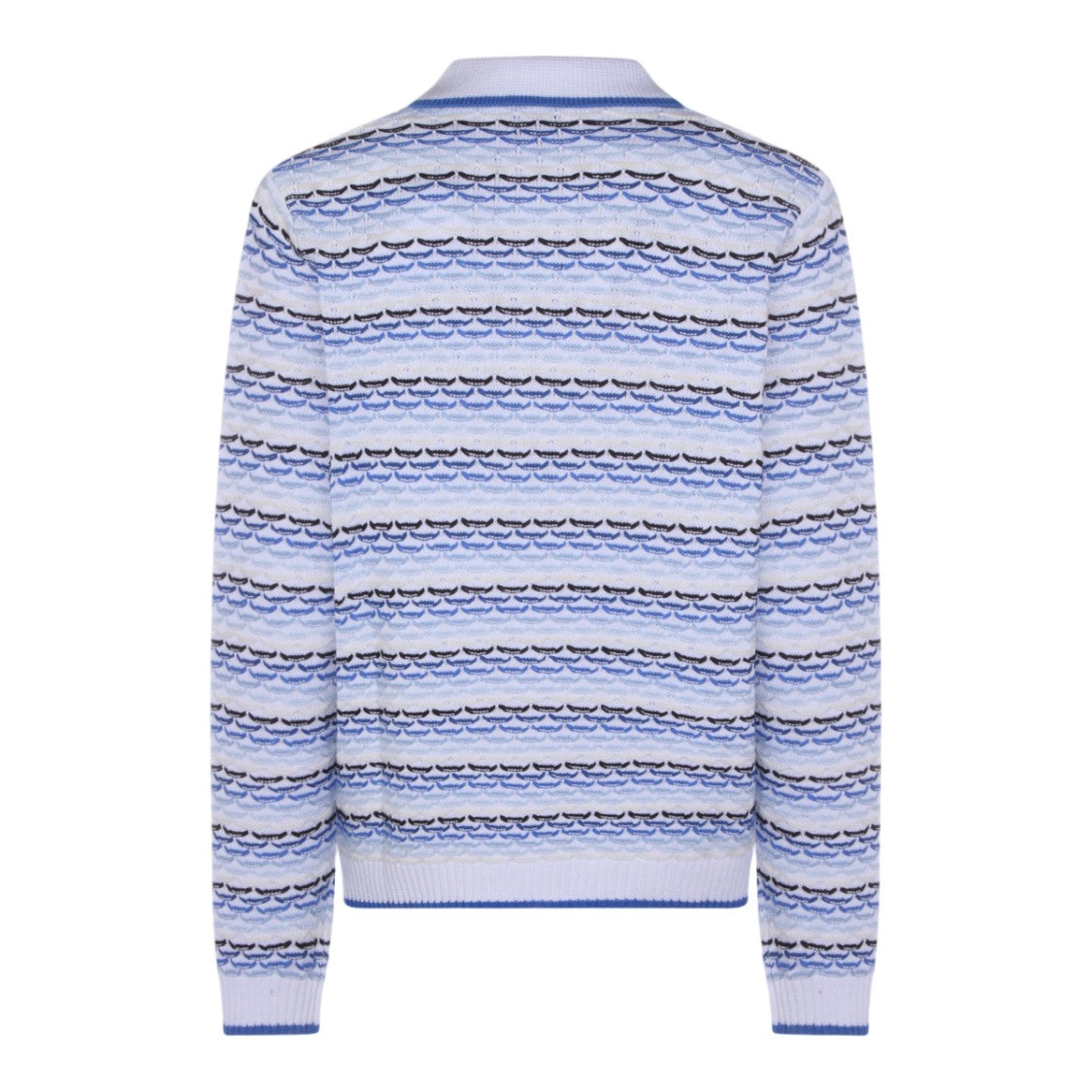 Casablanca Textured Knit Long-Sleeve Polo Shirt