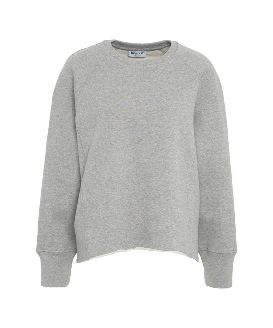 Dondup Cropped Sweatshirt With Classic Crew Neck And Raglan Sleeves