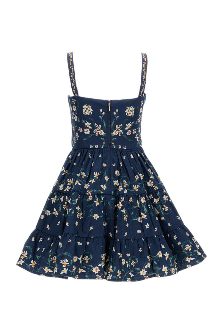 Agua By Agua Bendita Blue Lima Floral Mini Dress