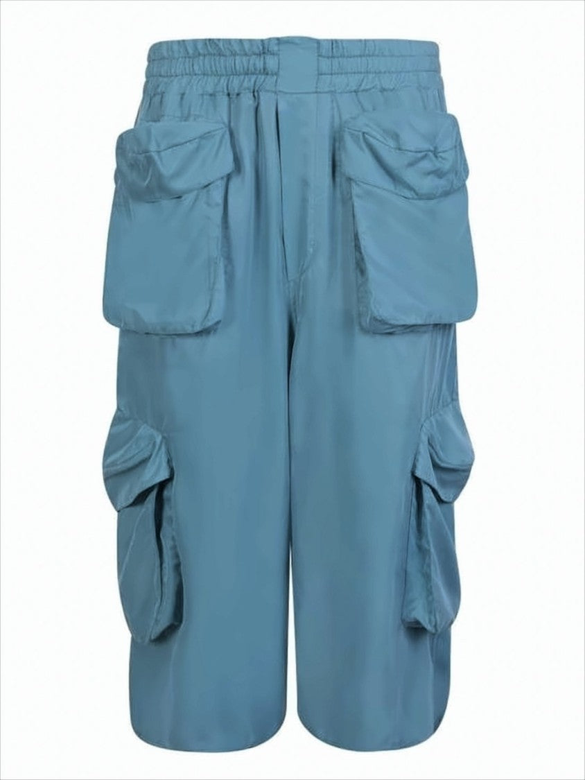 Sunnei Relaxed Fit Blue Shorts With Flap Pockets