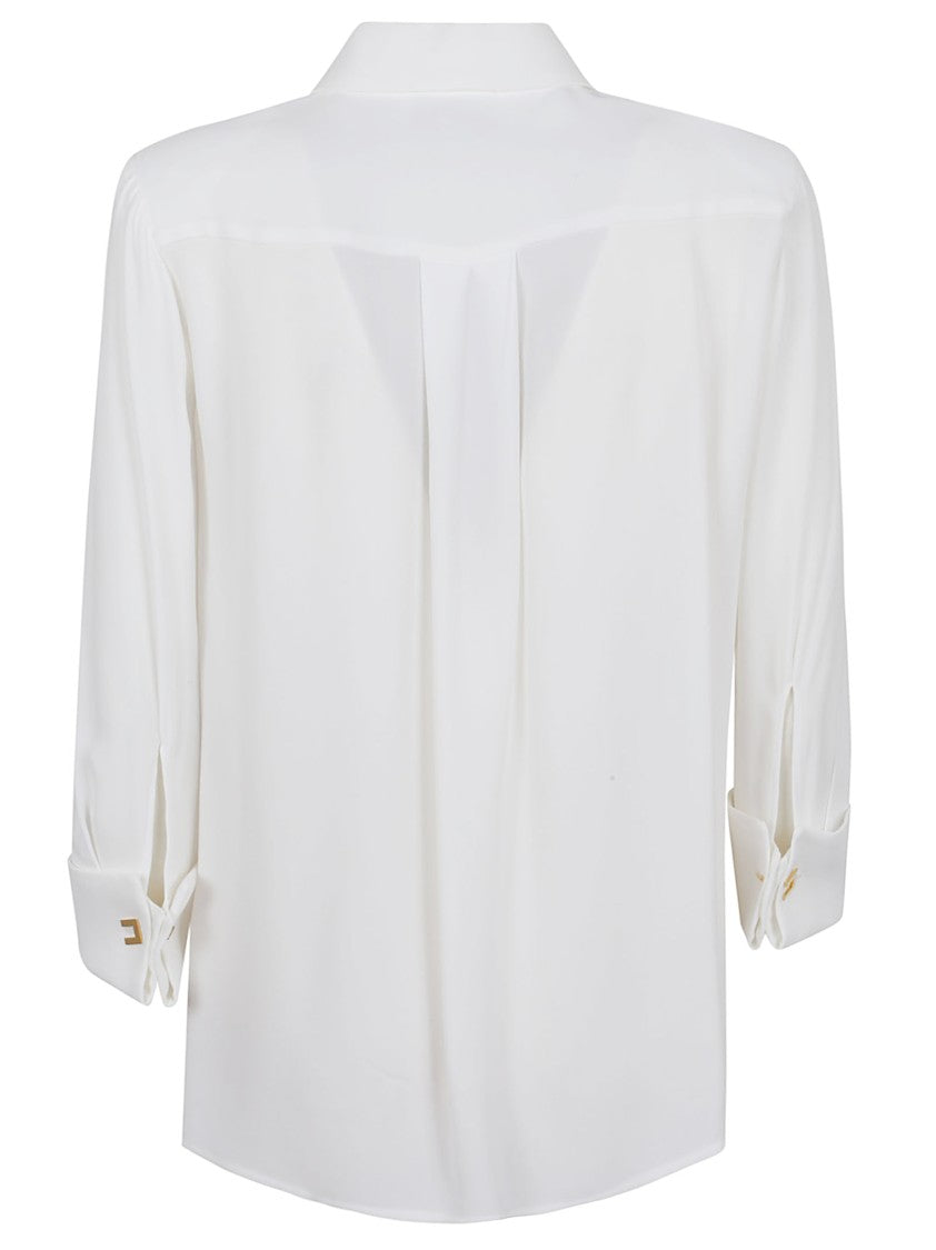 Elisabetta Franchi White Viscose Shirt With Classic Collar