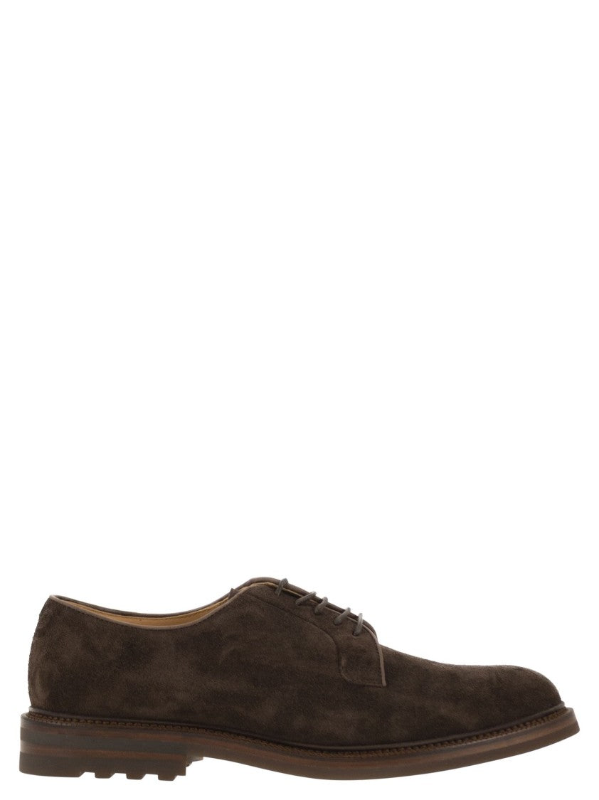 Brunello Cucinelli Raven Suede Derby Shoes