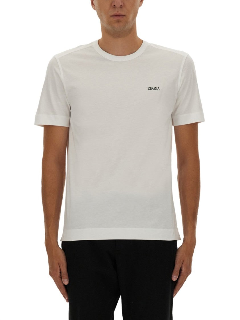Zegna Short-Sleeve Crew Neck T-Shirt With Subtle Logo