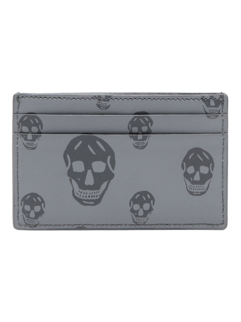 Alexander Mcqueen Dark Skull Motif Repeating Leather Wallet