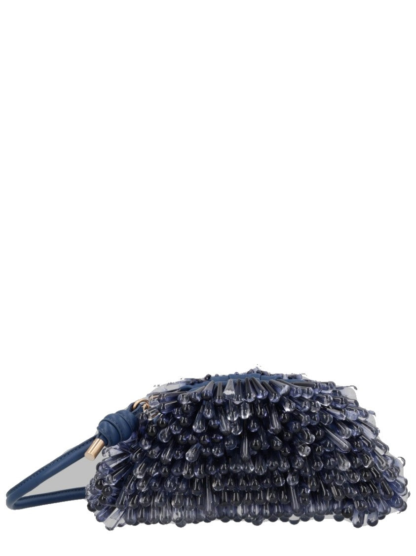 Cult Gaia Textured Blue Sheep Leather Crossbody Bag