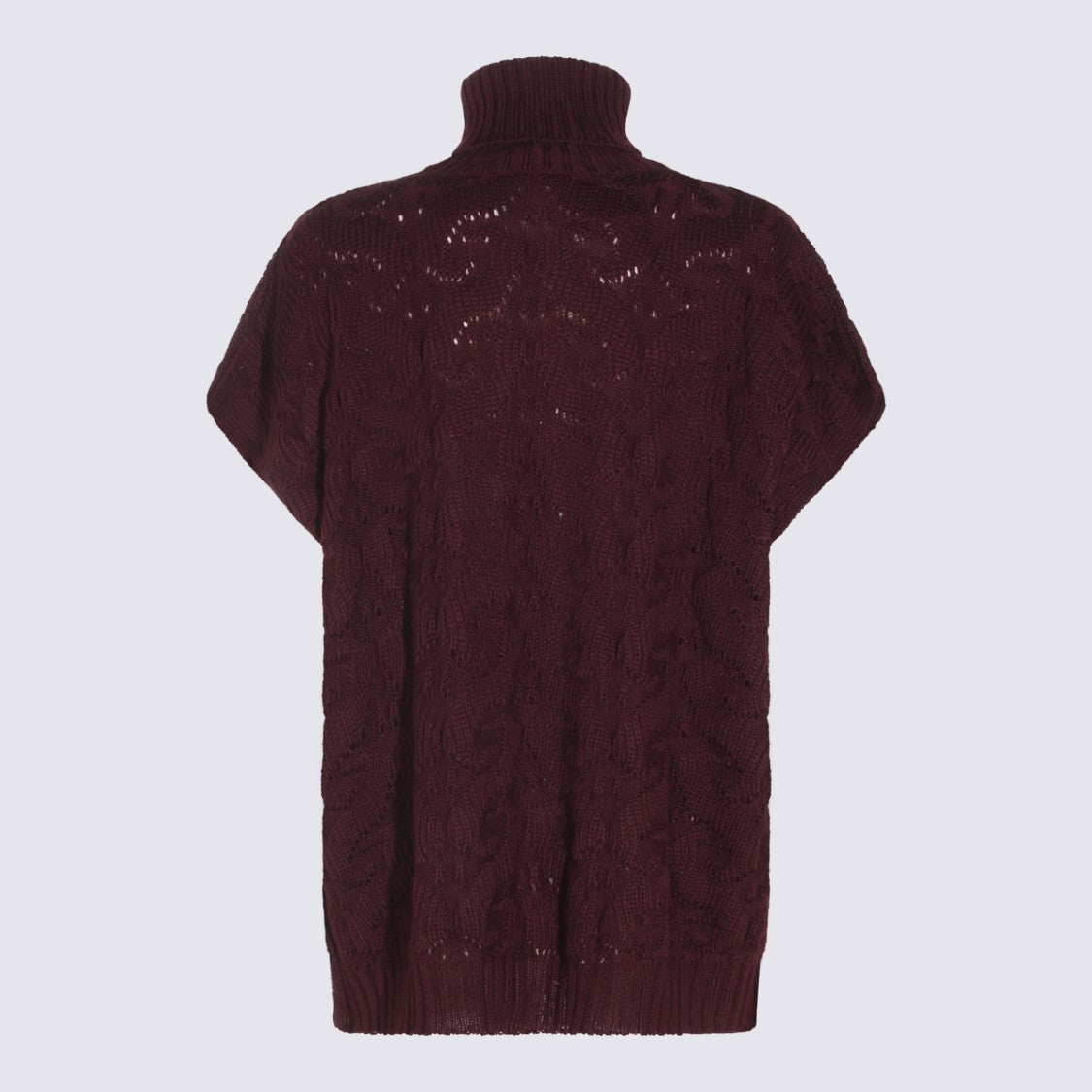 Etro Chunky Knit Turtleneck Sweater With Openwork Details