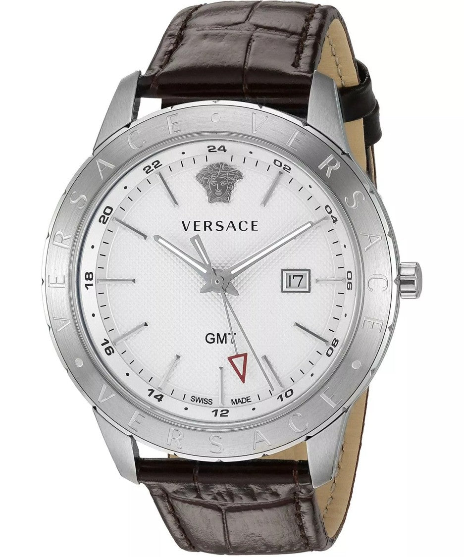 Versace 43Mm Stainless Steel Versace Univers Gmt Watch