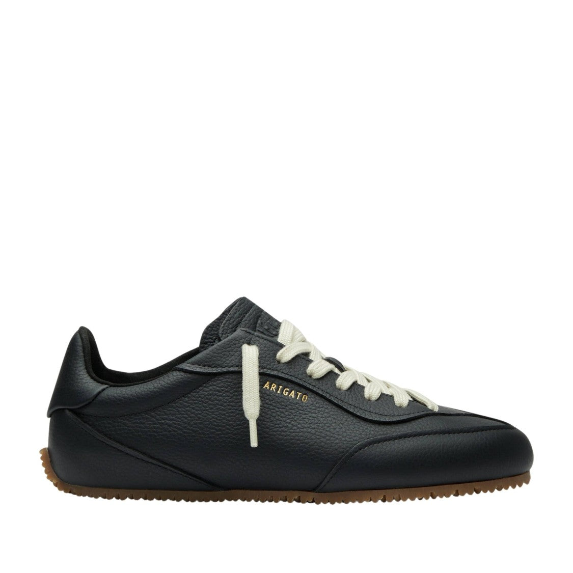 Axel Arigato Daze Runner Black Textured Gold Branding Leather Sneakers