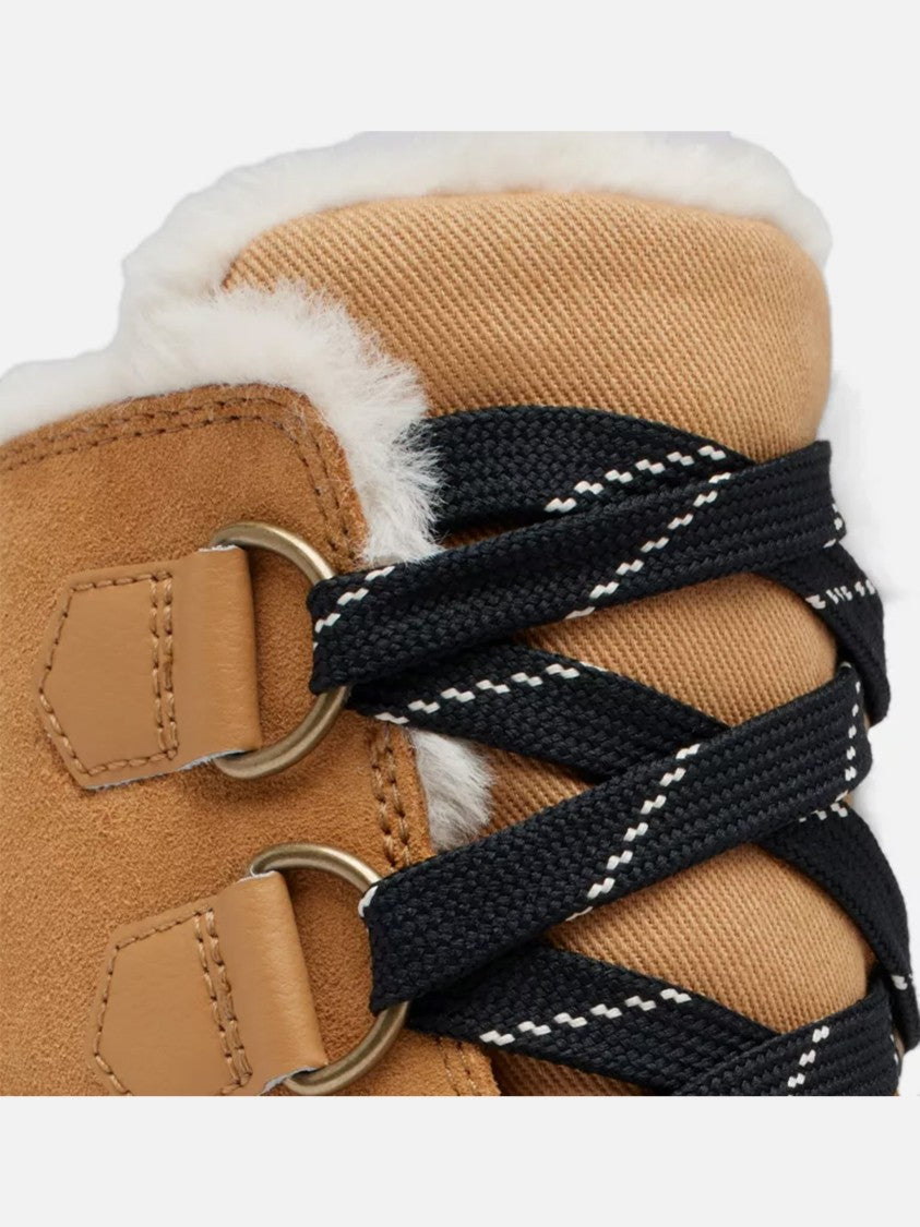 Sorel Ankle-High Rugged Tan Suede Boots With Faux Fur Lining