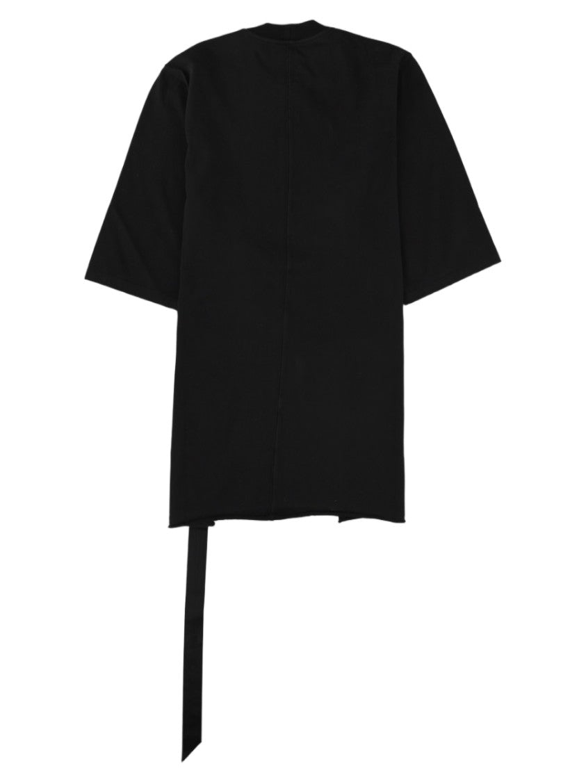 Drkshdw By Rick Owens Black Asymmetrical Graphic Printed Cotton T-Shirt
