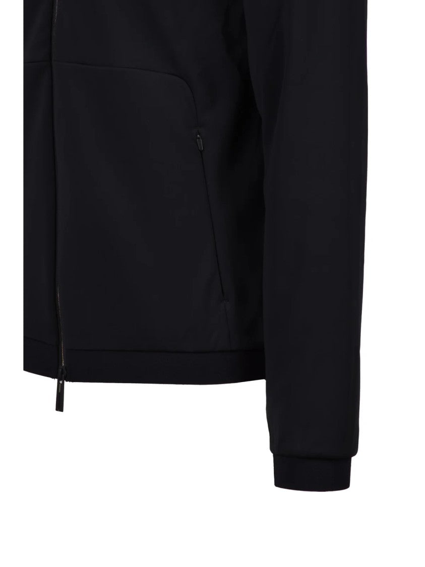 Ea7 Emporio Armani Zip Hoodie Sweatshirt - Black