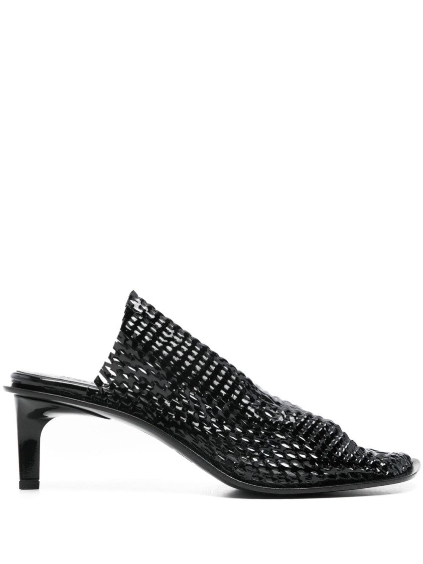 Kenzo Black Low Sculpted Heel Square Sandals