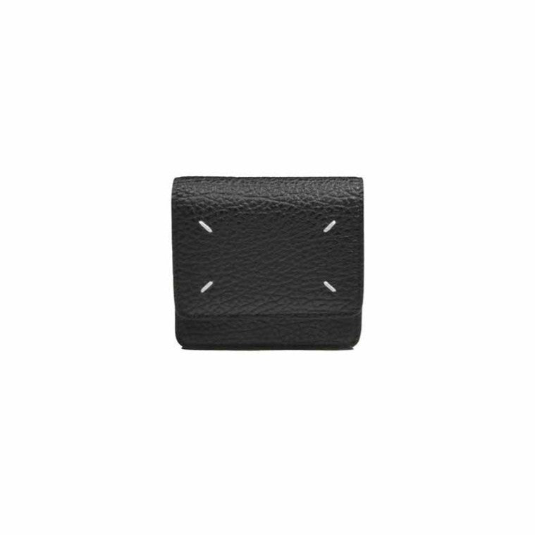 Maison Margiela Compact Square Wallet In Textured Bovine Leather