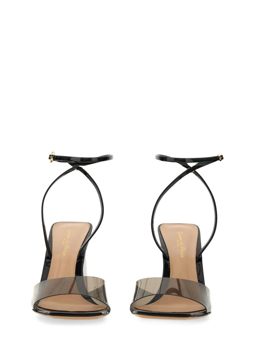 Gianvito Rossi Contemporary Black Sandal With Squared Heel