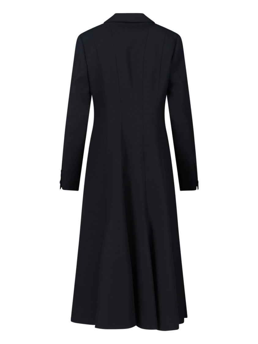 Fendi Jacquard-Lined Wool Coat – Black