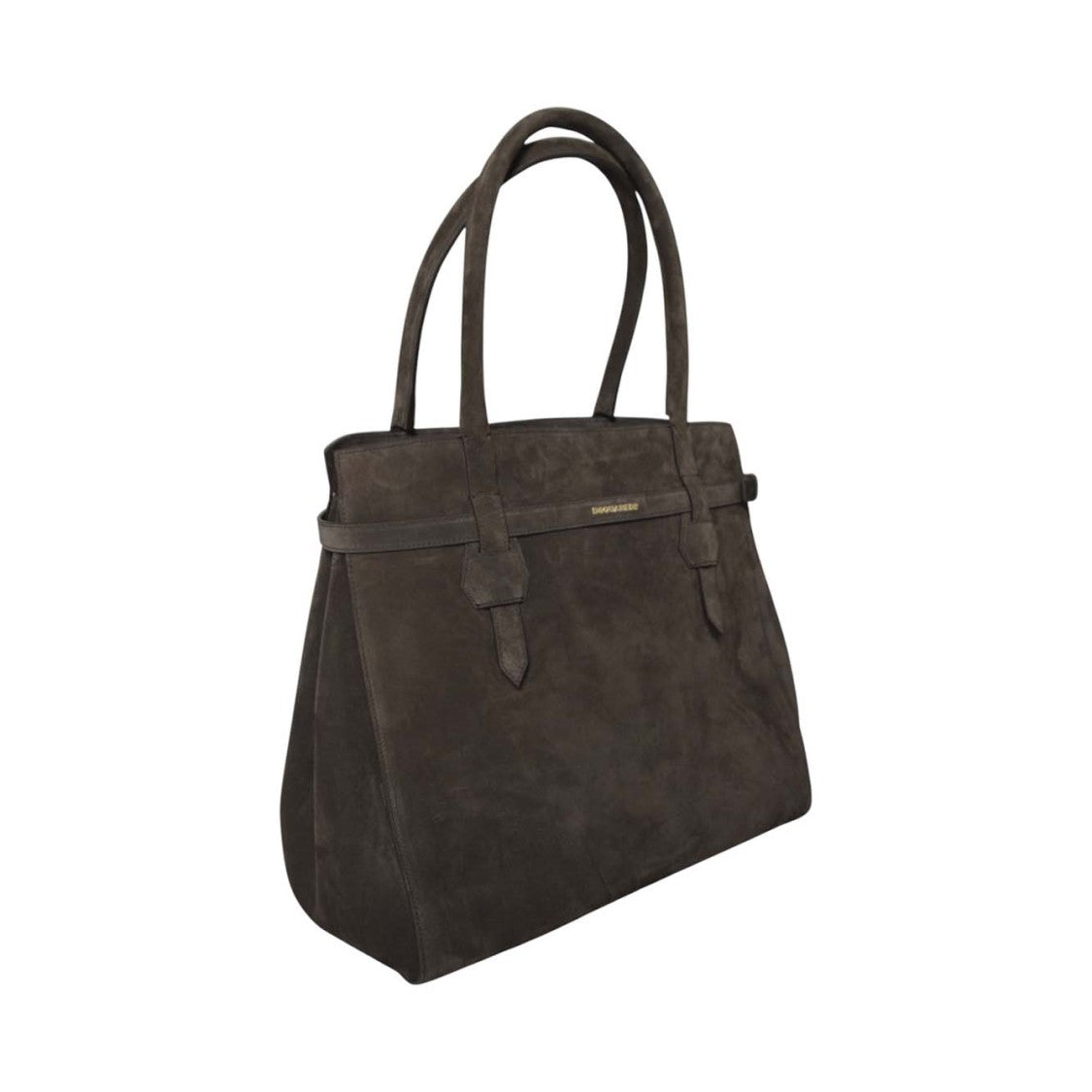 Dsquared2 Structured Dark Brown Suede Tote