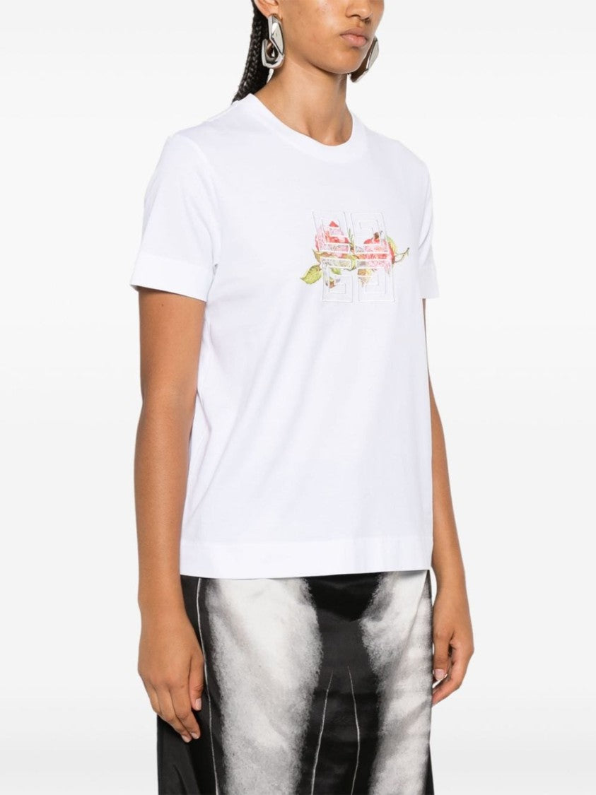 Givenchy Floral Print Cotton Jersey Top