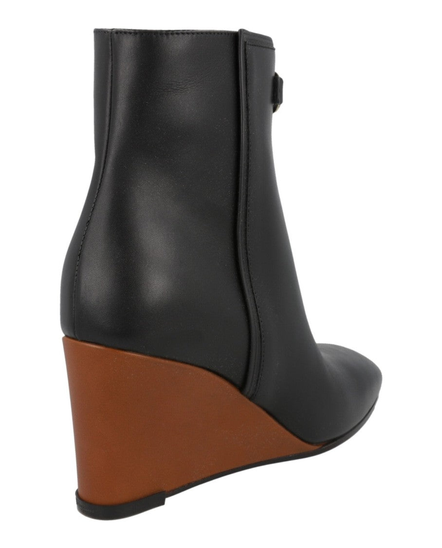Ferragamo Catuja Leather Wedge Booties