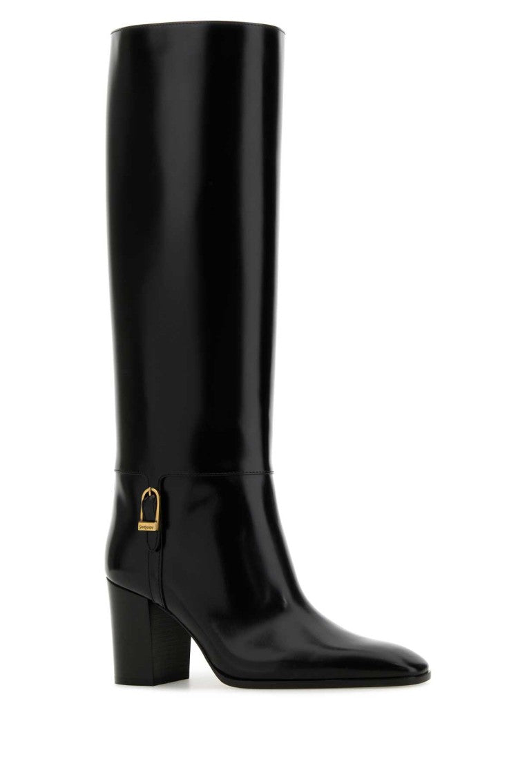 Saint Laurent Black Leather Julia 70 Boots