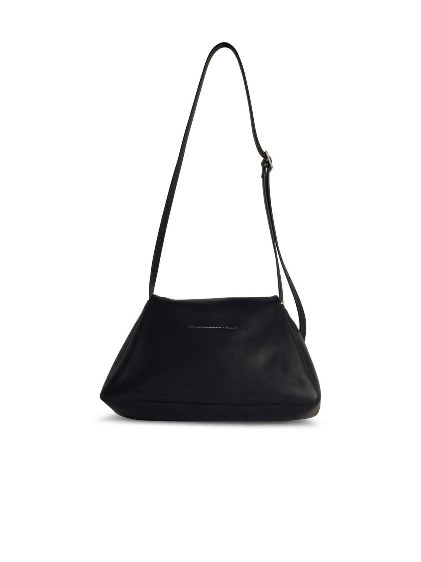 Mm6 By Maison Margiela Numeric' Black Leather Crossbody Bag