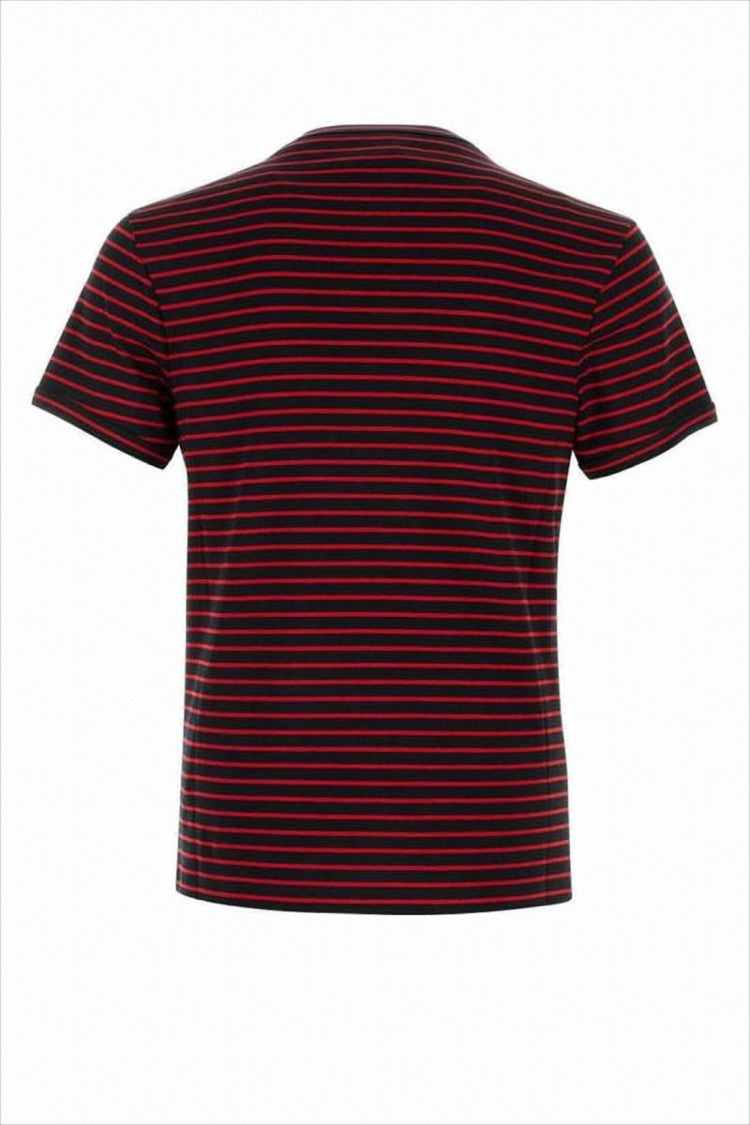 Prada Short-Sleeved Striped T-Shirt With Triangular Logo Detail
