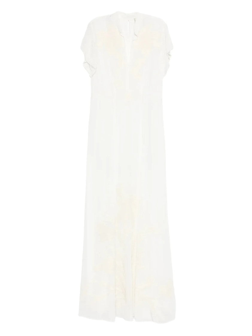 Forte Forte Crêpe De Chine Maxi Dress With Ethereal Embroidery