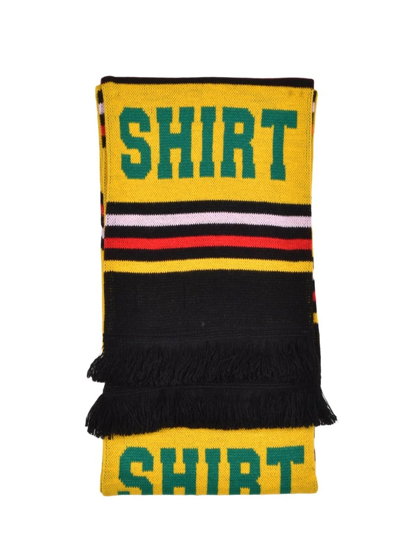 Comme Des Garçons Black/Yellow Striped Long Knitted Acrylic Scarf