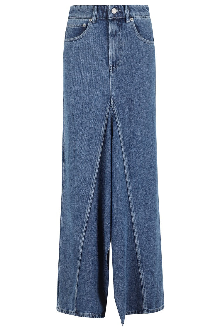 Erika Cavallini Denim Skirt With Unique Front