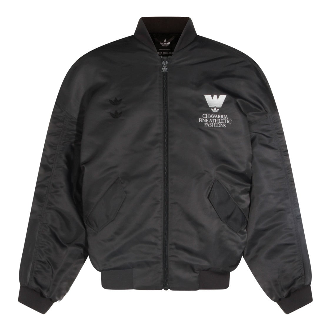 Adidas X Willy Chavarria Casual Black Jacket With Zip Closure And Logo Embroidery